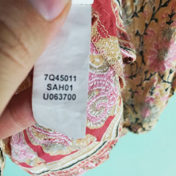 Lucky Brand Women's Boho Floral Paisley Border Print Peasant Blouse Top Size 3X - Picture 7 of 7